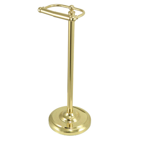 Vintage Freestanding Toilet Paper Holder, Polished Brass